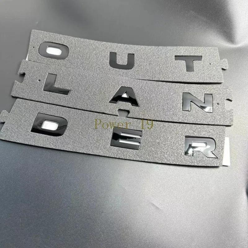 For Outlander 2026 2025 - 2007 Car head  Letter 3d Sticker Abs Chrome Glossy Black Silver Styling Auto part Accessories 9pcs