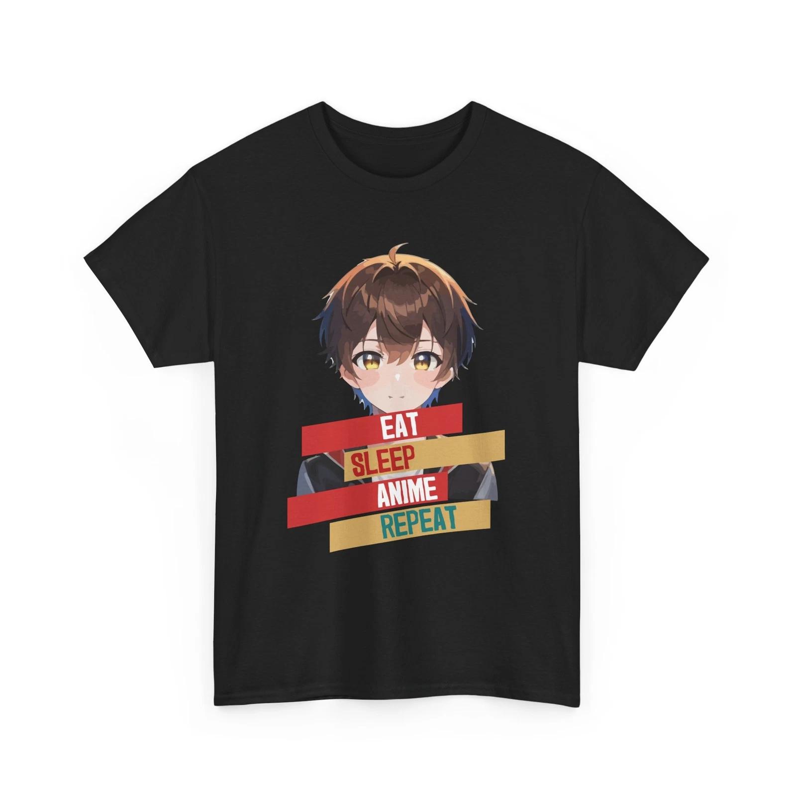Eat Sleep Anime Repeat T-Shirt | Anime Inspired Shirt | Japanese Cartoon Fashion S