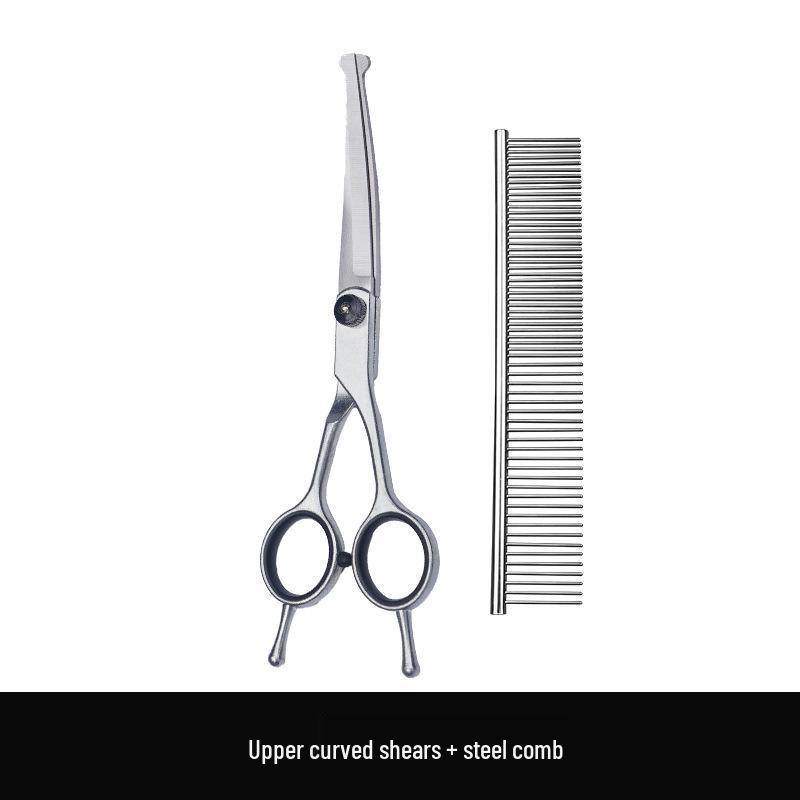 Professional Dog Grooming Scissors Set - Curved Shears for Pet Hair Trimming