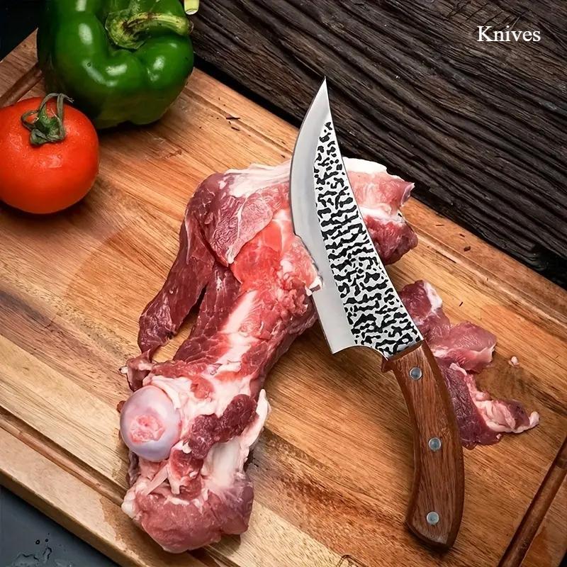 Stainless Steel Knife Forged Kitchen Boning Knife Professional Meat Cleaver Knife Wood Handle Vegetables Slicing Kitchen Knives