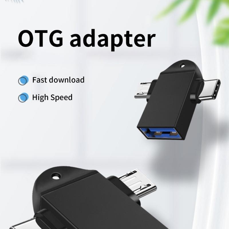 USB 3.0 to Type C and Small USB OTG Adapters Aluminum Type C Converter Pocket Size Adapters for Smartphones Tablets
