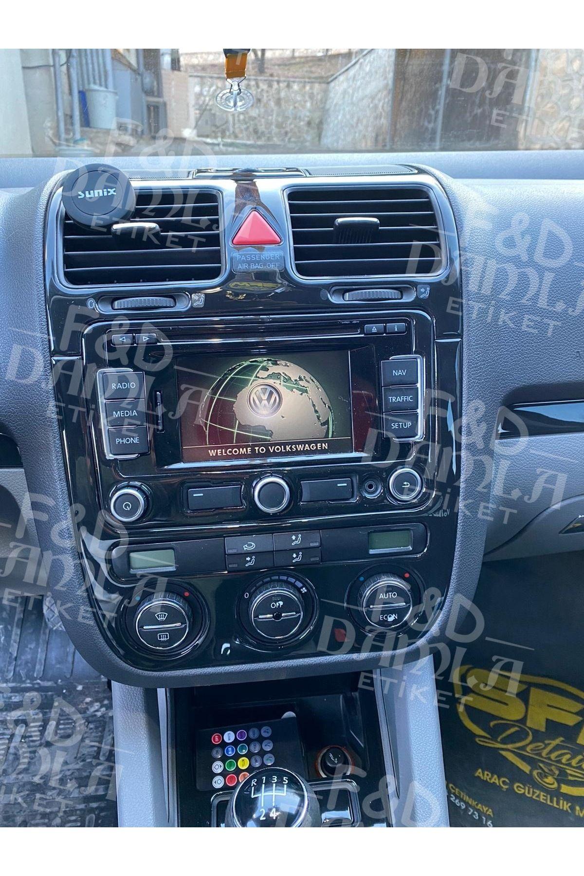 

Volkswagen Golf 5 Jetta Mk5 Torpido, Konsol, Trim, Göğüs Maun Kaplama Parlak Siyah Renk