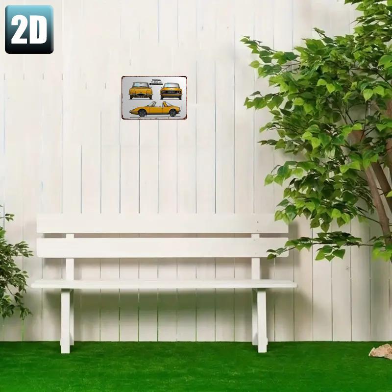 [2D Flat] 1pc Matra M530 LX Vintage French Sports Car Metal Tin Sign - Matra Racing Decor with Open Hood, Retro Garage, for Man