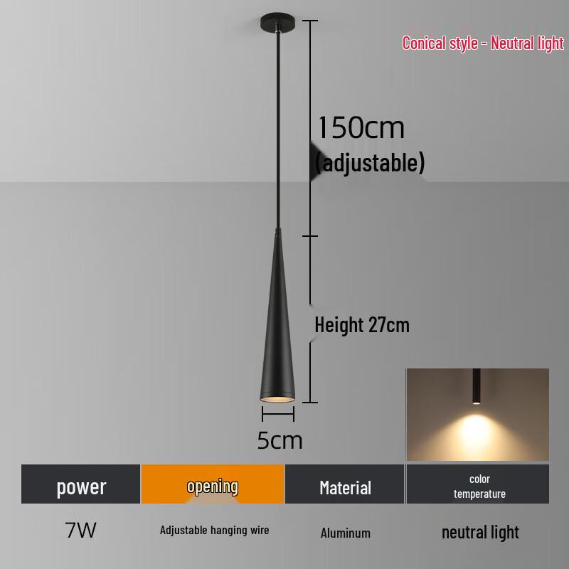UOSU Modern Bedside Cone Pendant Light