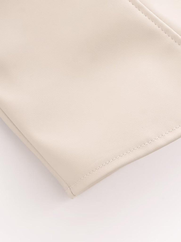 2024 Women's European & American Style Slim Fit Faux Leather Shirt