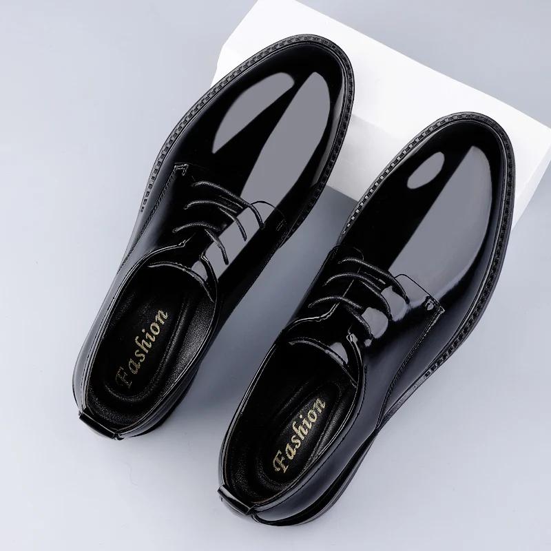 Fashion Bright Surface Oxford Shoes Man Casual Lightweight Luxury Brand Summer Loafers Genuine Leather Moccasins Comfy Dress Mens Shoes