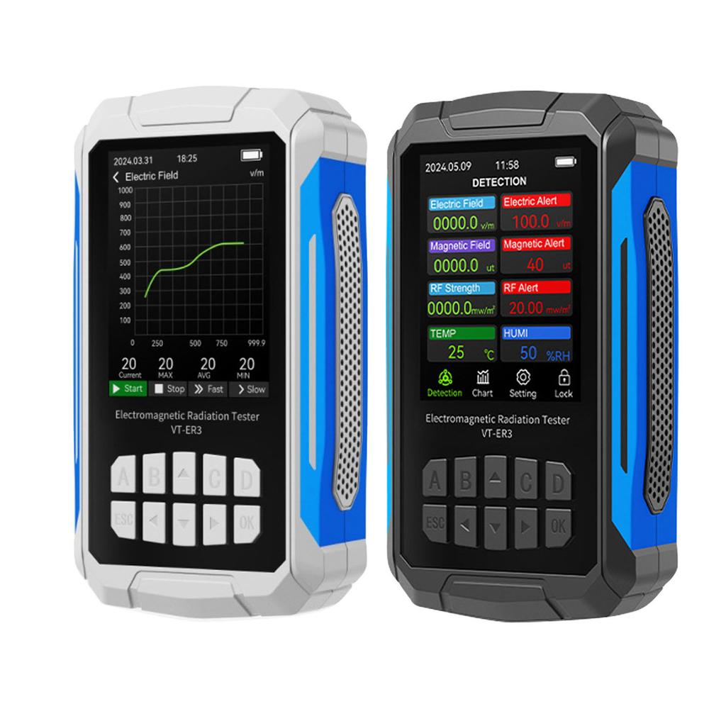 Electromagnetic Field Radiation Detector 2.8in TFT Color Display Rechargeable 5 In 1 Radiation Dosim