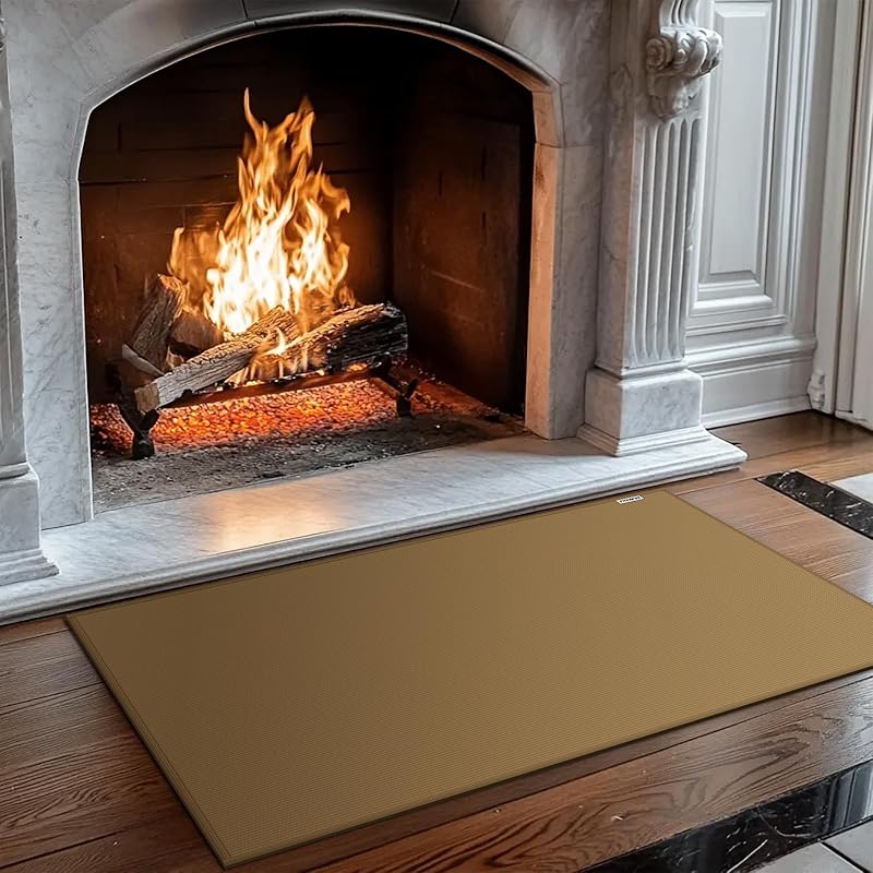 Hearth Rugs for Fireplaces Fire Resistant Mat, 42x24 Inches Fireproof Fireplace Mat Hearth Area Rug, Hearth Pad for Wood Stove Fireplace