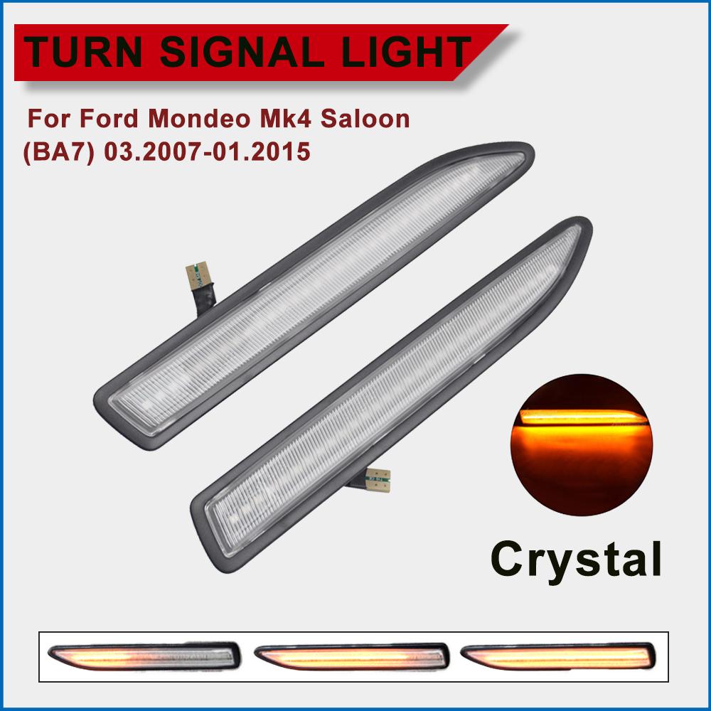 2pcs LED Dynamic Turn Signal Flowing Side Marker Repeater Indicator Light For Ford Mondeo Mk4 IV,Hatchback,Saloon,Estate (BA7)