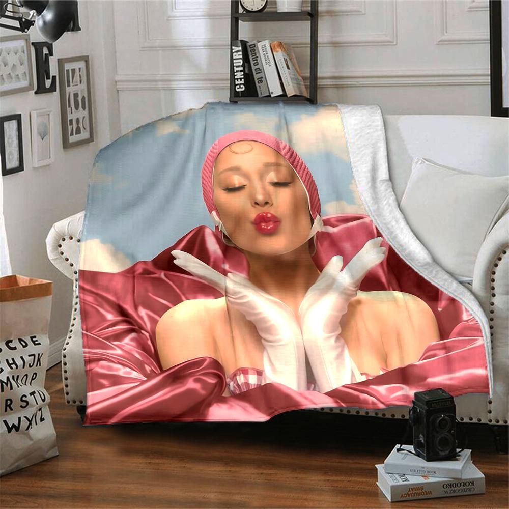 Pink Headpiece Gloves Blanket Soft Throw Blanket For Home Bedroom Bed Sofa Travel Office Solid Christmas Blanket