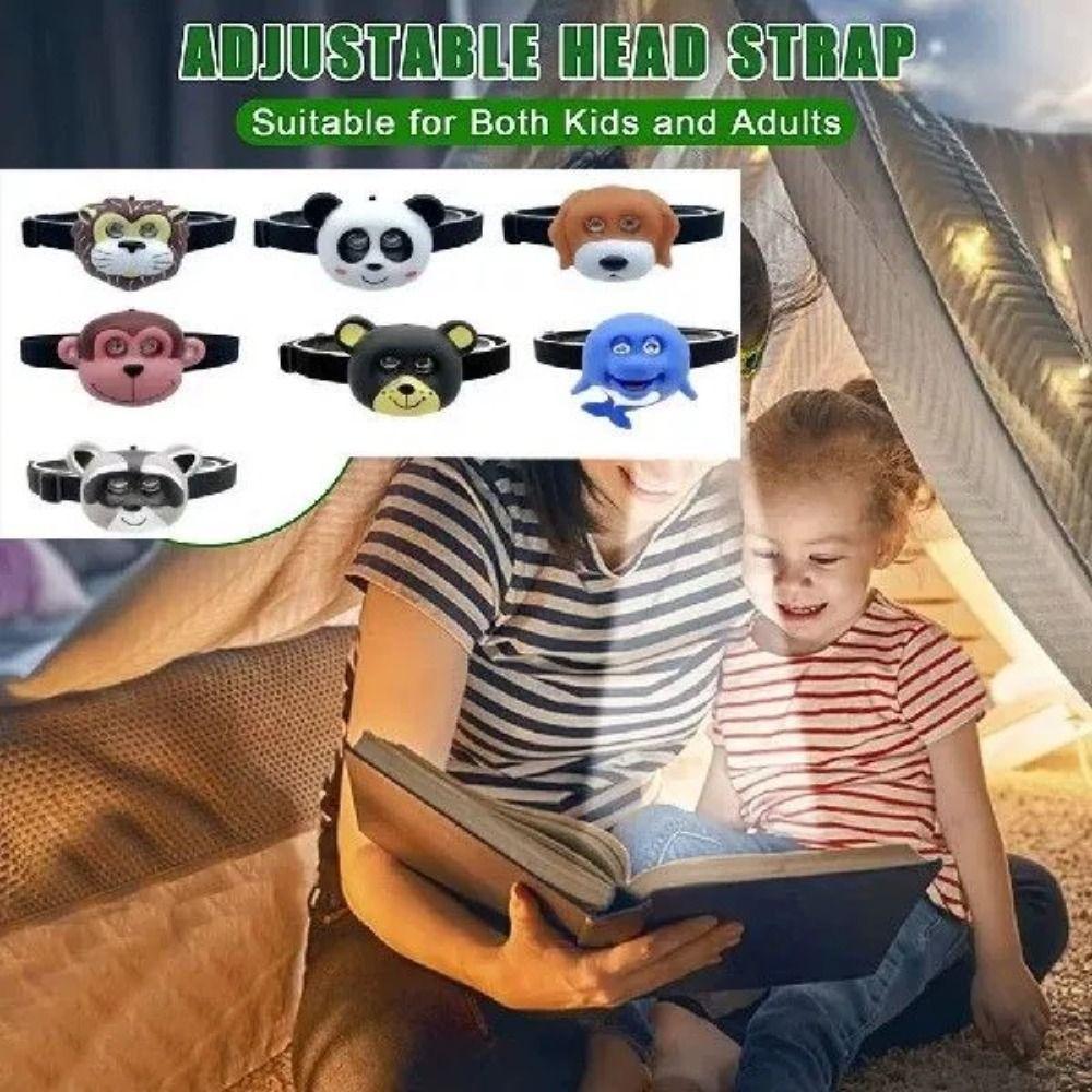 Cartoon Animal Headlamp Toy Cute LED Flashlight Kids Gift Headband Light  Outdoor