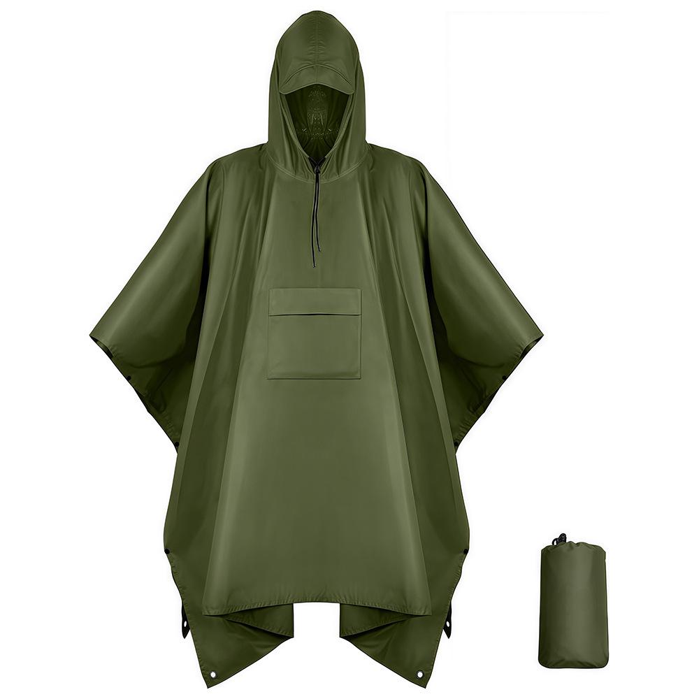Mantello Impermeabile Telo Multifunzionale 3-in-1 Tappetino Zaino Alpinismo Outdoor Camouflage Tattico con Cappuccio Mantello Poncho