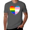 Trans And Rainbow Flag Heart Tshirt Vintage Style Printed Top