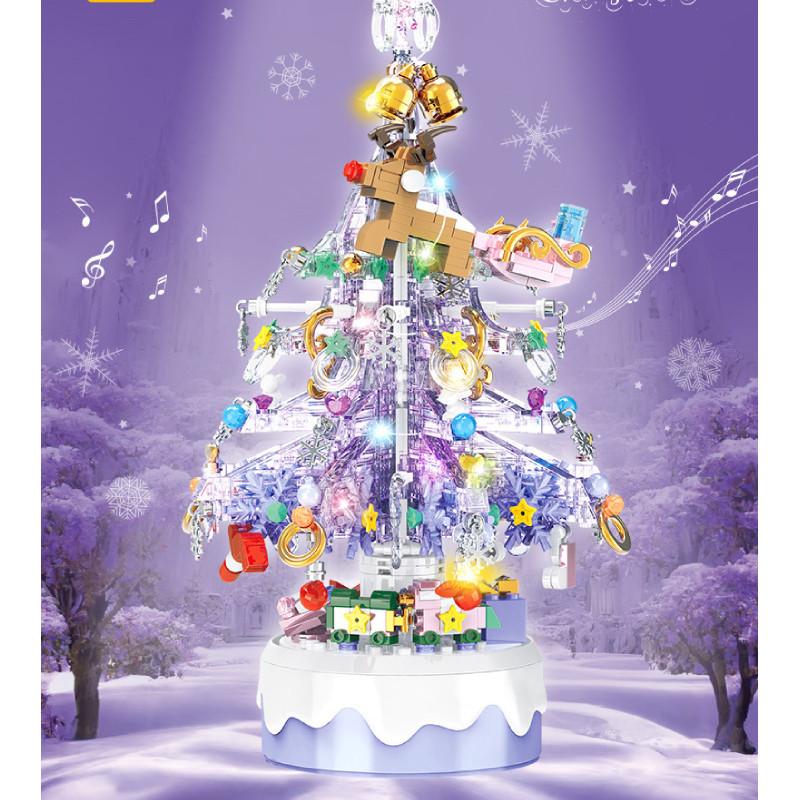 Christmas Tree Music Box Assembly Building Blocks Model Ornament For Kid Gift