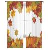 Autumn Leaves And Pumpkins Sheer Window Curtains For Living Room Bedroom Modern Voile Tulle Curtains Fabric Drapes For Kitchen
