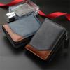 Zipper Business Clutch Bag Pu Leather Men Card Holder Portable Men Short Wallet  Travel