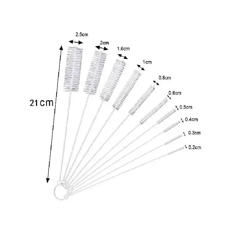 10pcs Pipe Tube Brush Pipe Cleaning Brushes Nylon Bristle Drinking Straws Cleaner Brush For Washing Kettle Spout Teapot Nozzle