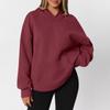 Women's  Fashion Zipper Hoodie Long Sleeve Hooded Pullover Sweatshirt Casual Solid Color Tops With Pockets