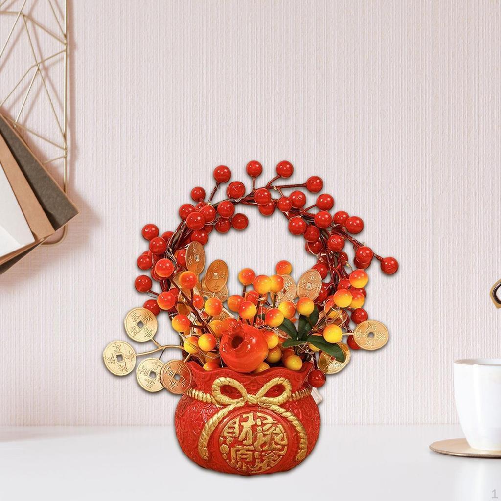 Chinese Year Feng Shui Blessing Bag Vase Decor Blessed Statue Decorative Handmade Planter