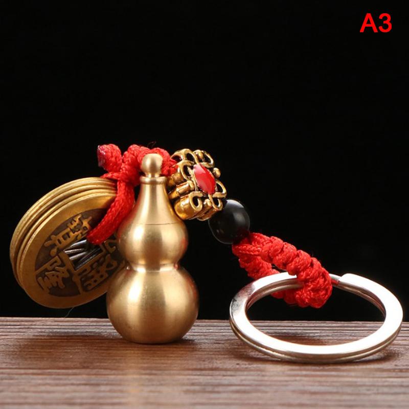 

Traditional Chinese Natural Feng Shui Gourd Brass Mental Golden Wu Lou Luo Lu Health Enhance Luck Ornament Home Decor