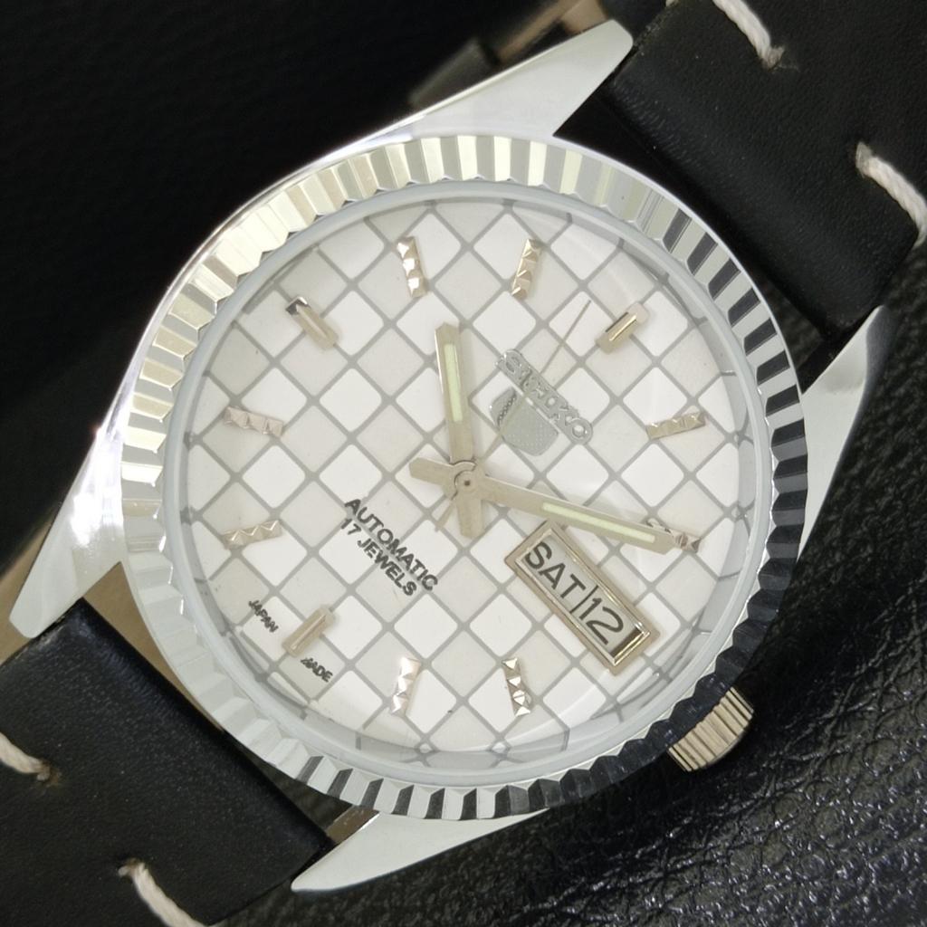 

АВТОМАТИЧЕСКИЕ ВИНТАЖНЫЕ SEIKO 5 ПОСЛЕ РЕСТАВРАЦИИ ЯПОНСКИЕ МУЖСКИЕ ЧАСЫ С БЕЛЫМ ЦИФЕРБЛАТОМ a440386-9 Sk-a440386-1