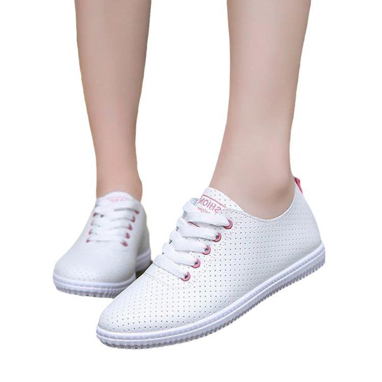 Breathable White Mesh Flat Shoes for Women - Summer Korean Style