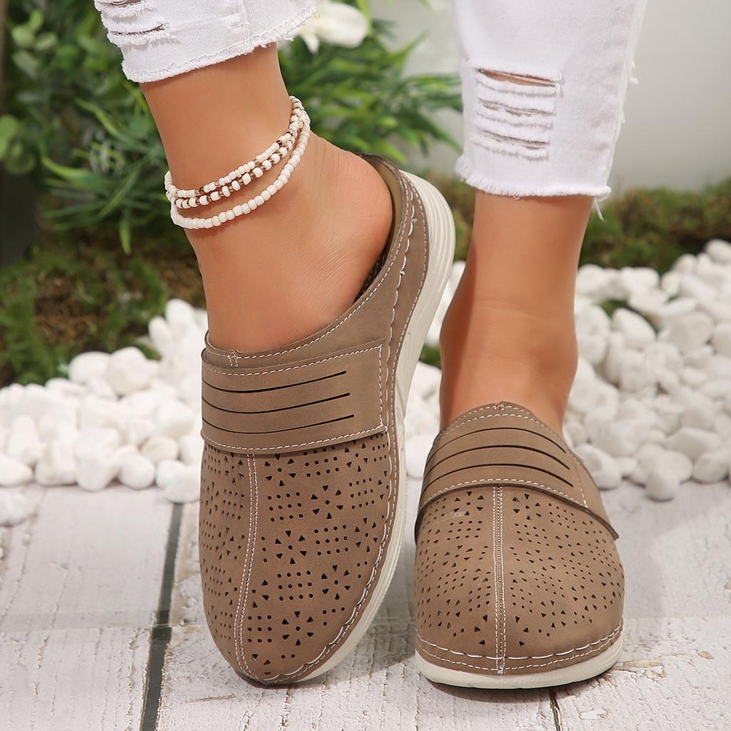 Mote Sommer Damesko Sandaler Strand Damesandaler Ensfarget Rund Tå Slip-on Casual Komfortabel Plattform Dameslippers