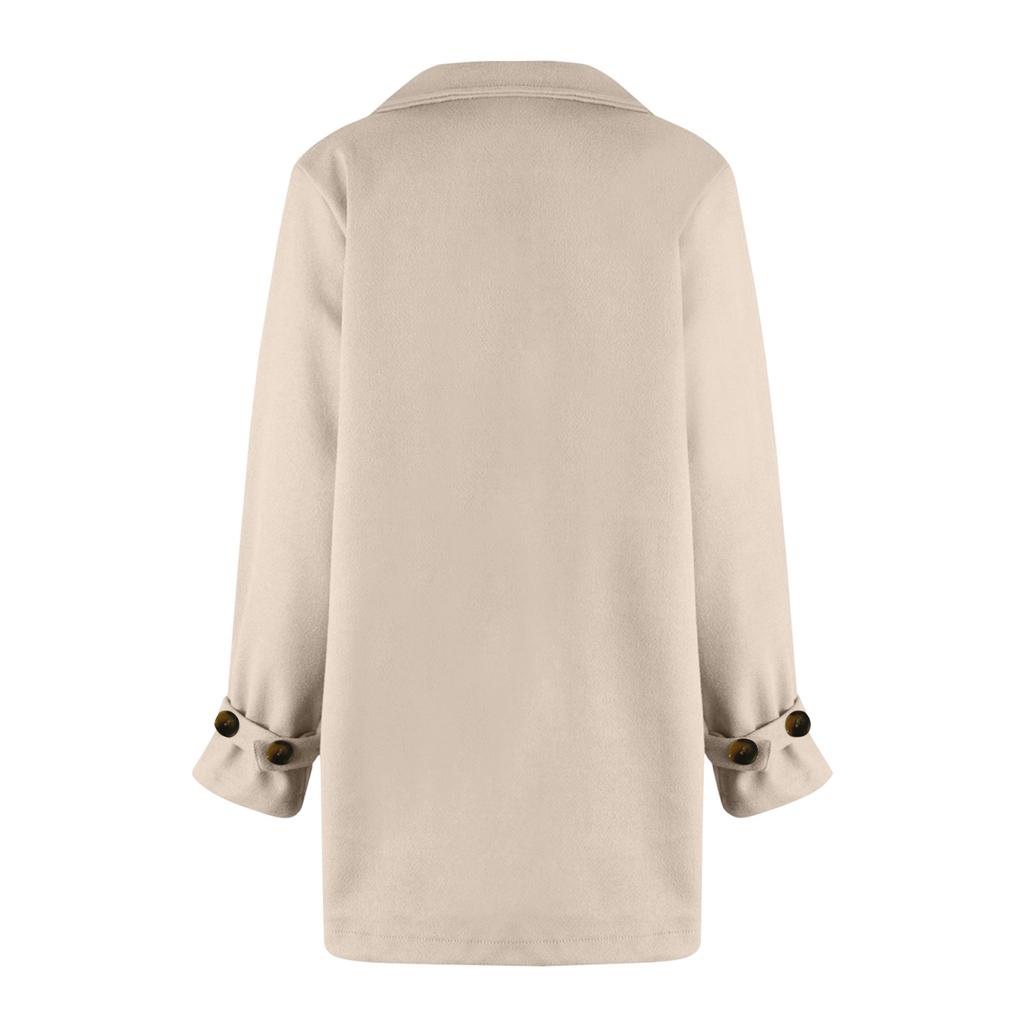 Ladies' Casual Lapel Single Breasted Long Sleeved Jacket Coat