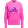 X Jay3lle Letter Pattern Round Neck Loose Long Sleeve Knit Sweater Women Sweater Screaming-Pink IT0875