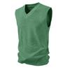 Gilet da uomo moda casual largo tinta unita maglia grossa senza maniche scollo a V