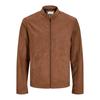 Jack And Jones Mens Biker Mock Neck Plus Long-Sleeved Jacket