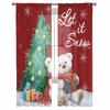 Weihnachts-Schneeflocken Retro Koala Vorhänge für Wohnzimmer Schlafzimmer Heimdekoration Fenster Voile Tüll Vorhang Drapes