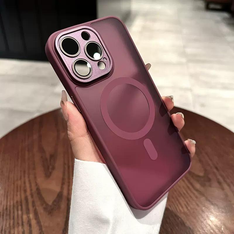 Matte Translucent Magnetic Case for For Iphone 17 1 14 13 12 11 16 Pro Max Case for  Wireless Charge Camera Protection Case
