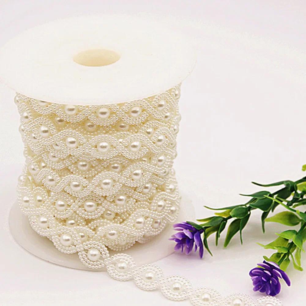 1 Yard ABS Imitation Pearl Connection Beads Wedding Doll Bead Chain Handmade DIY Bead String Diamond Accessories