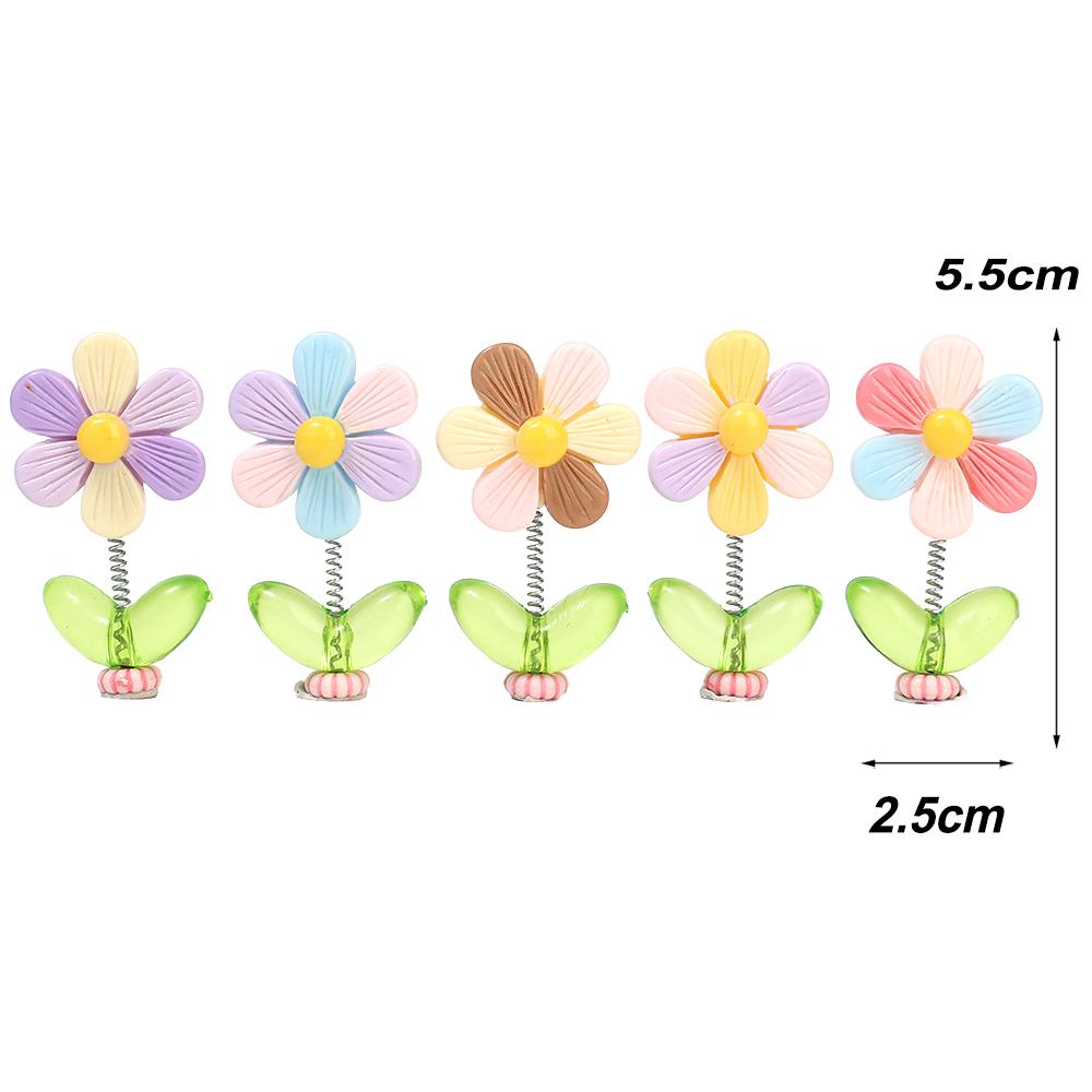 Rainbow Flower Car Ornaments Dashboard Rearview Mirror Shake Head Little Yellow Chicken Colorful Flower Decorative Accessories