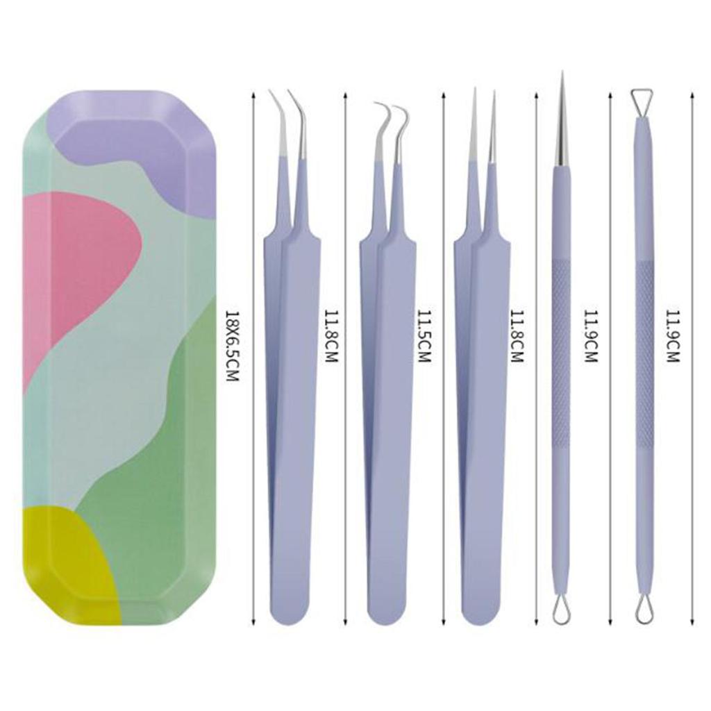 5 Pieces Blackhead Removal Kit 125° Hook Removal Kit Black Head Pore Remover for Nose Zit Removing Blemish