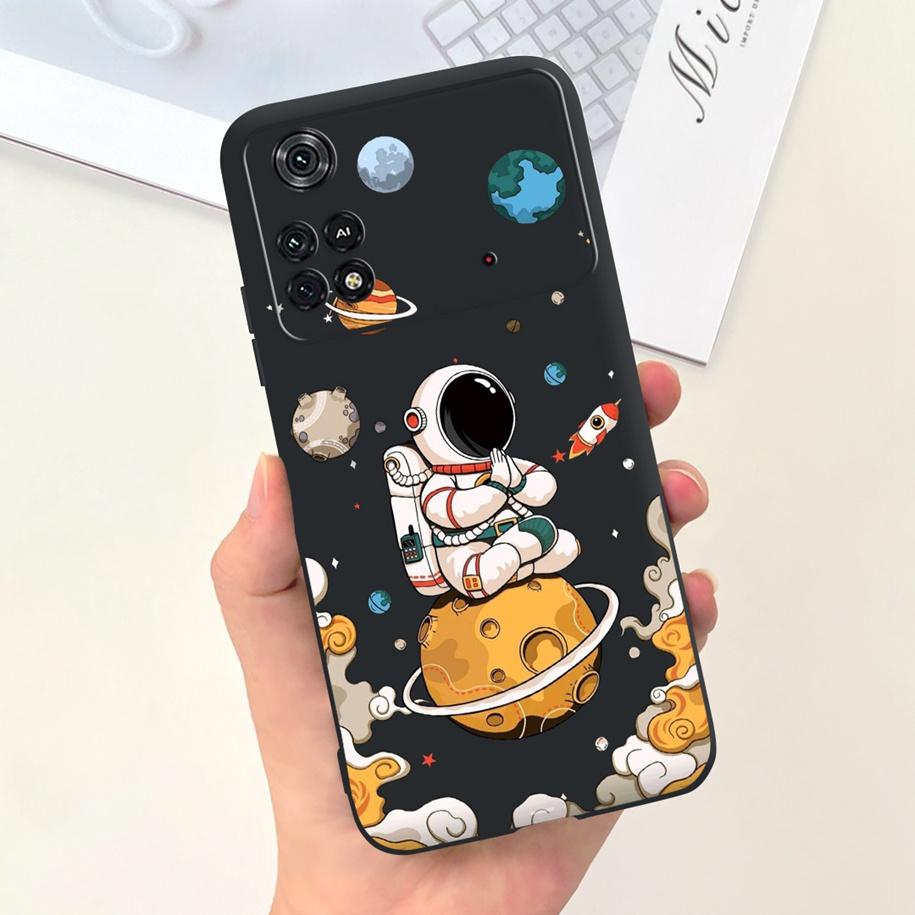 For Cover Xiaomi Poco M4 Pro 5G Phone Case Cute Astronaut Silicone Soft TPU Shockproof Funda For Xiaomi Poco M4 Pro PocoM4 Cases