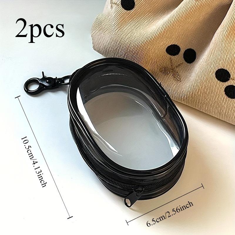 2pcs mini and portable transparent cable organizer box for storing data cable chargers,keychain bags for outdoor travel чёрный