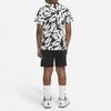 Nike Zestaw T-shirt z krótkim rękawem i spodenki z nadrukiem logo na całej powierzchni Sportswear Okrągły dekolt Zestawy dla dzieci Czarny DM3773-010