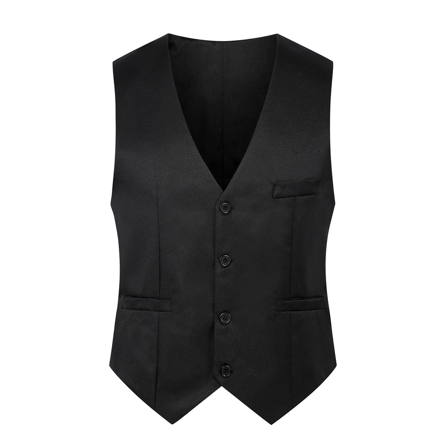 

Чоловіча жилетка великого розміру Slim Fit Чоловічий костюм Жилет M-5XL Повсякденний Формальний Діловий Жилет Gilet Homme L чорний