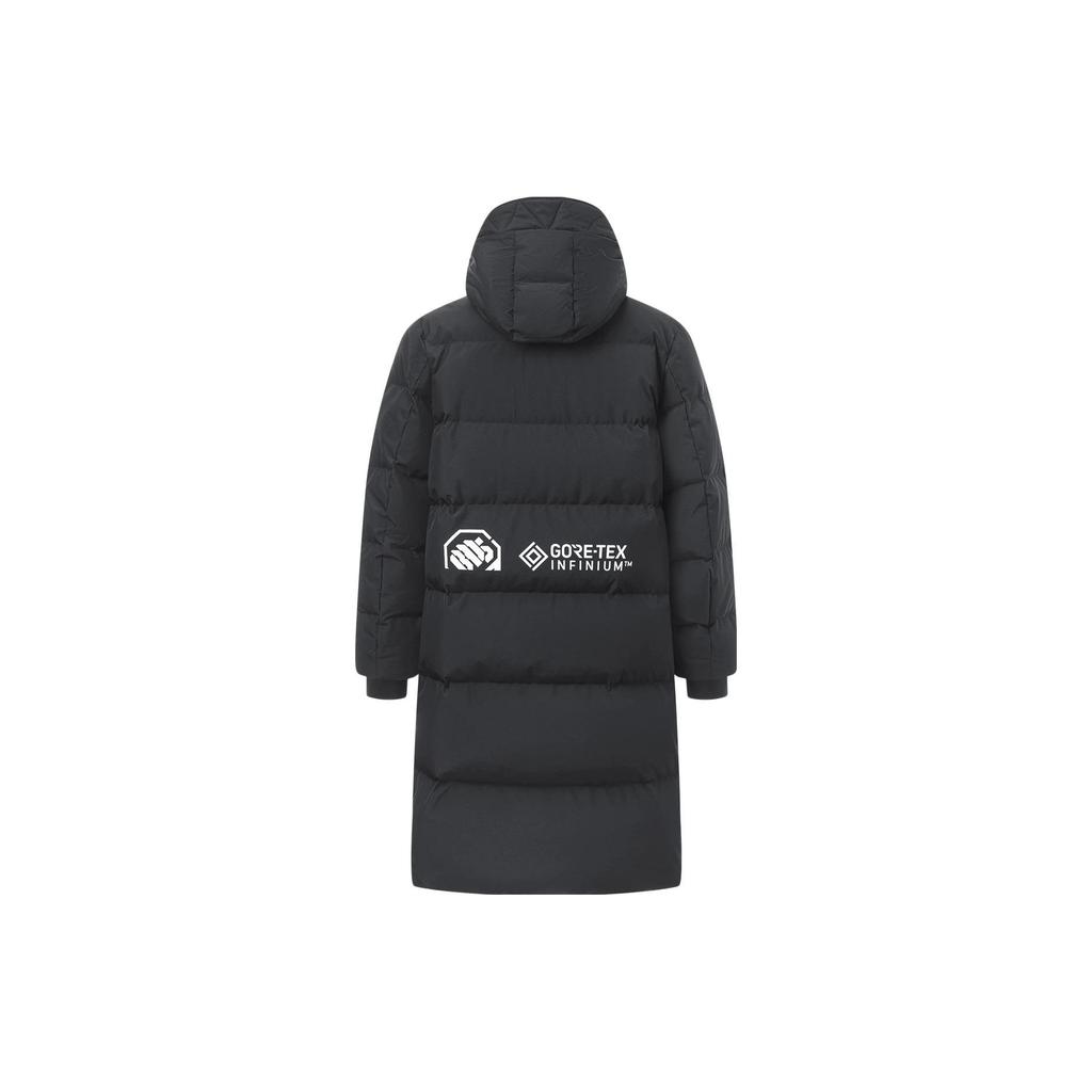 Li-Ning Badfive Series Letter Zipper Hooded Breathable Long Sleeve Down Jacket Men Jackets Black AYMT143-1