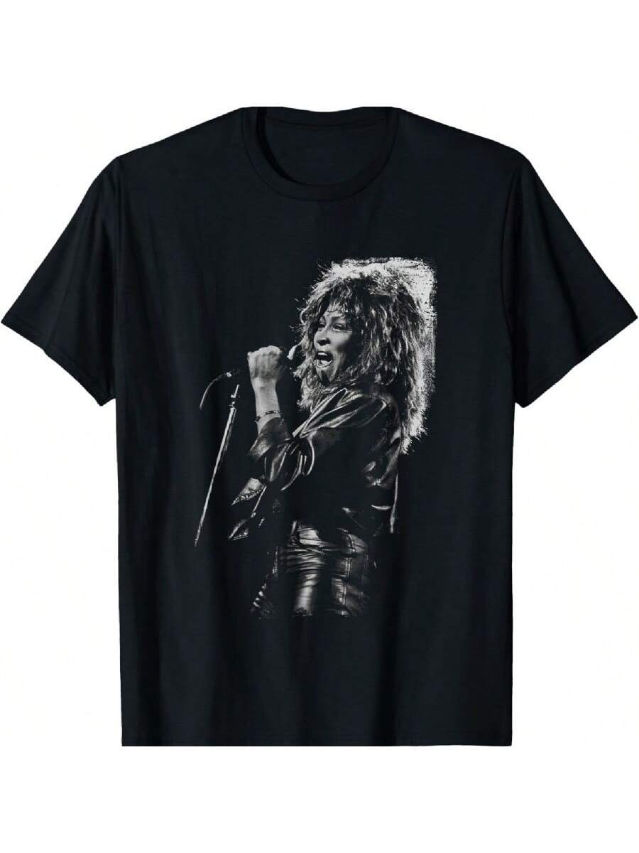 Tinas Turners Singing Live B&W By Stephen Wright T-Shirt S разноцветный