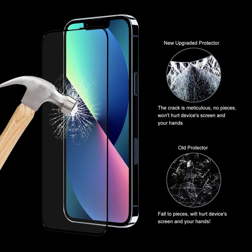 2Pcs/Set HAT PRINCE 0.26mm 9H 2.5D Wear-resistant Full Coverage Full Glue Tempered Glass Screen Protector Film for iPhone 13 mini 5.4 inch