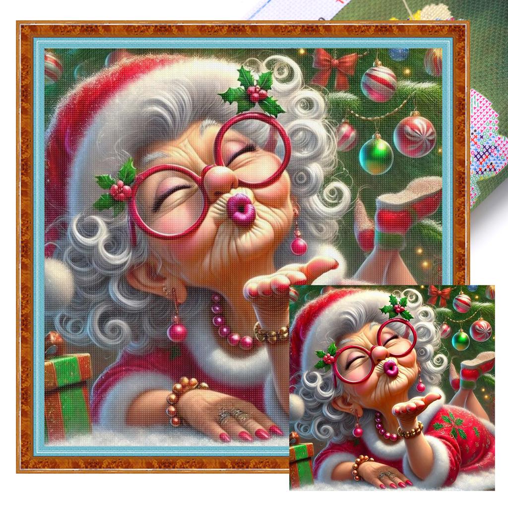 Character Full 11CT DIY Stamped Cross Stitch Kits 15.75x15.75in Printed Cross-Stitch Kits for Beginners Adults Home Decor