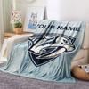 Custom Name,Nashville Predators Printed Flannel Blanket, soft throw for bedroom sofa, washable, Christmas present, great gift.