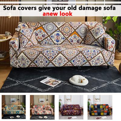 1/2/3/4/ Seater Sofa Cover High Elasticity All-season Printed Sofa Cover