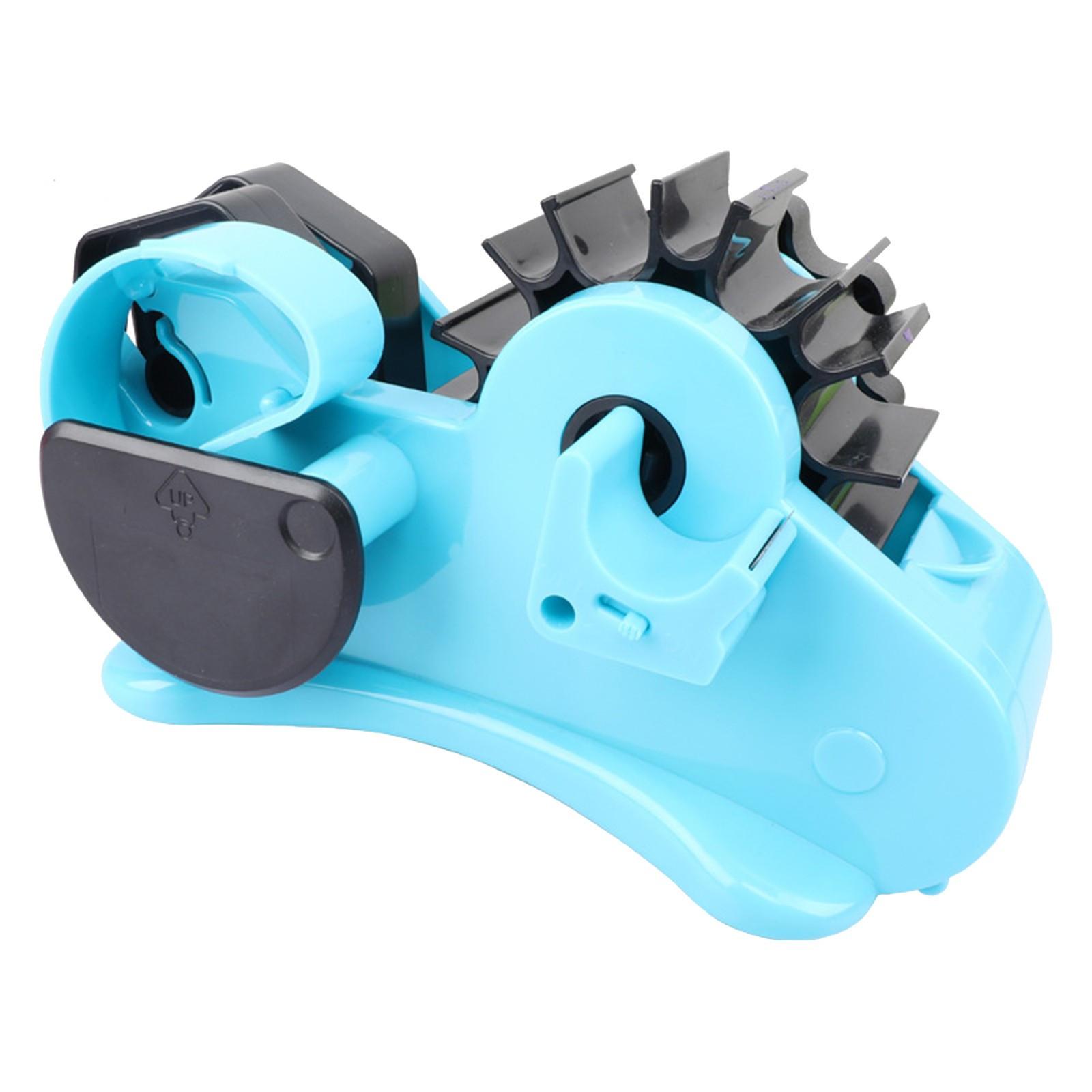 

Диспенсер для термоленты с несколькими рулонами и держателем для ручки, полуавтоматический диспенсер для настольной ленты для домашнего хозяйства, школы и склада One Size синий