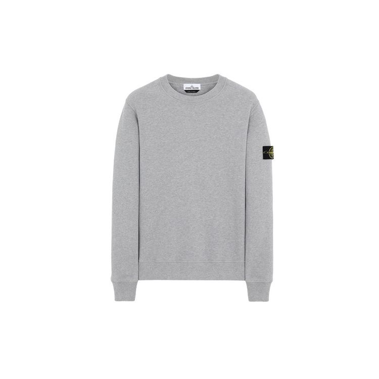 Stone Island Patch Logo Crew Melange Grijs Heren Tops 731563020-V0M64 XL