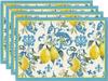 4PCS Watercolor Hydrangea Butterfly Placemats,12x18 Inch Spring Summer Table Mats for Party Kitchen Dining Table Decoration