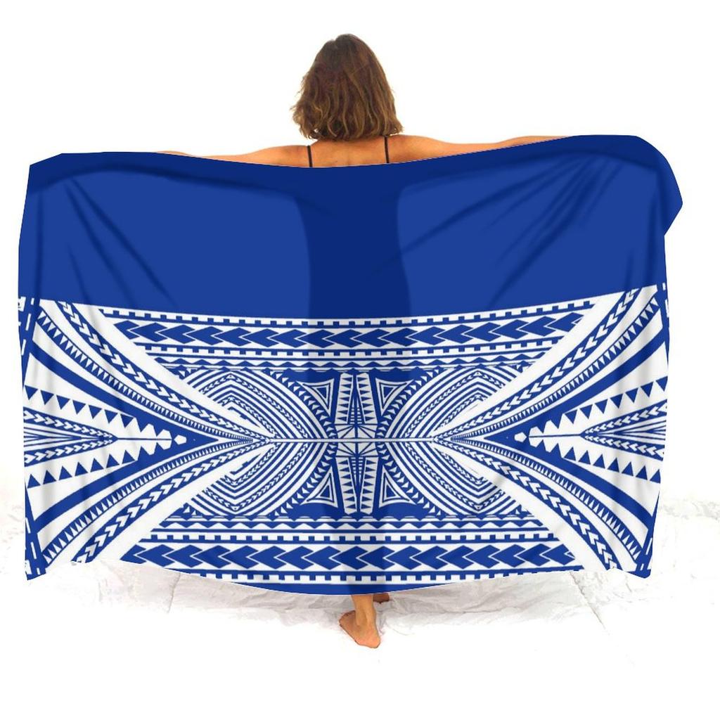 Soft And Comfortable Fabric Summer Beach Holiday Sun Sarong All-In-One Cover Coat Polynesian Print Tailored Women'S Sarong